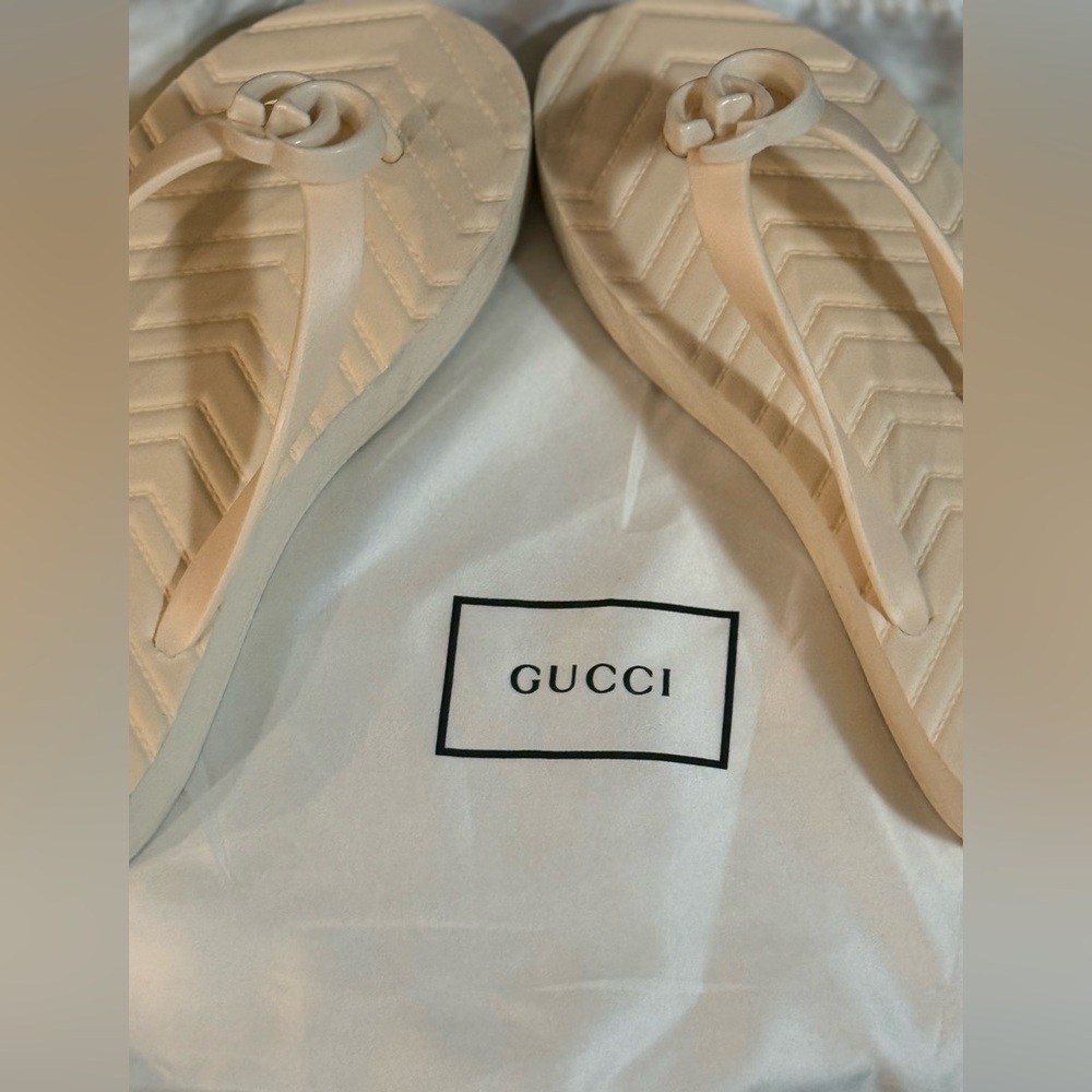 Cream Flip Flops